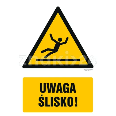 Uwaga - ślisko - Znak BHP - GF020