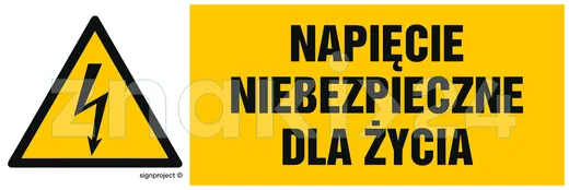 Napięcie niebezpieczne dla życia - Znak elektryczny - HB002