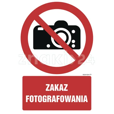 Zakaz fotografowania - Znak BHP - GC028