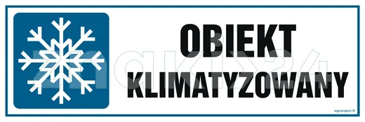 Obiekt klimatyzowany - Znak ostrzegawczy. Znak informacyjny - NC024