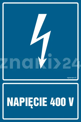 Napiecie 400 V - Znak elektryczny - HG022