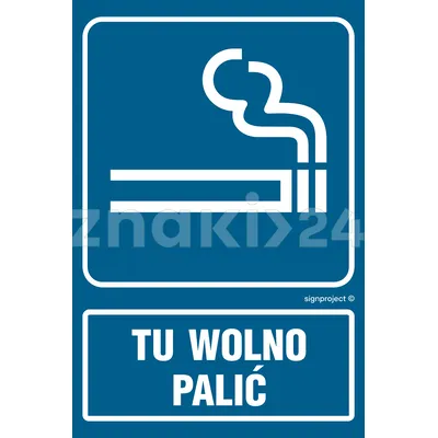 Tu wolno palić - Znak informacyjny - RB025