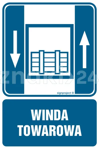 Dźwig towarowy - Znak informacyjny - RB006
