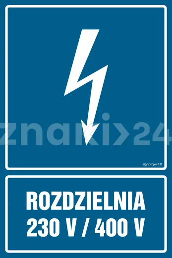 Rozdzielnia 230V-440V - Znak elektryczny - HG027