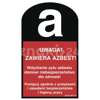 Uwaga! Zawiera azbest - Oznakowanie substancji chemicznych - LC003