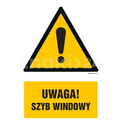 Uwaga - szyb dźwigu - Znak BHP - GF003