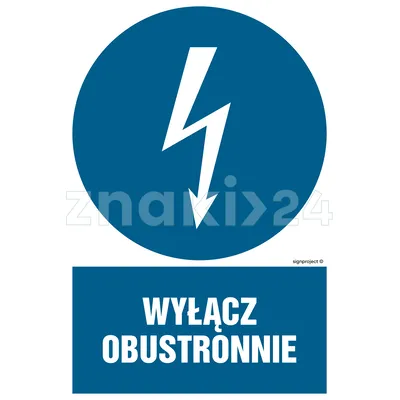 Wyłącz obustronnie - Znak elektryczny - HE004