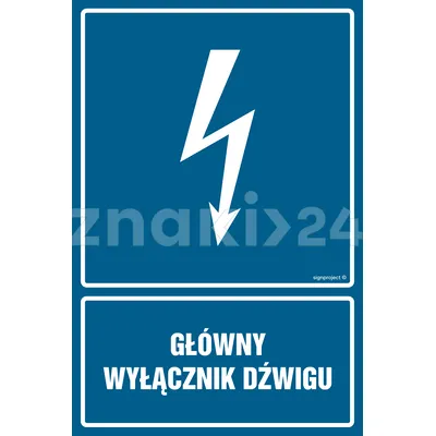 Główny wyłącznik dźwigu - Znak elektryczny - HG023