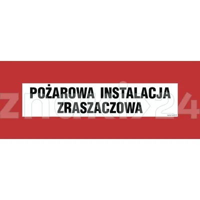 Pożarowa instalacja zraszaczowa - Znak przeciwpożarowy - BC122