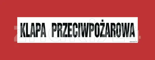 Klapa przeciwpożarowa - Znak przeciwpożarowy - BC116