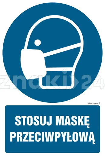 Stosuj maskę przeciwpyłową - Znak BHP - GL018