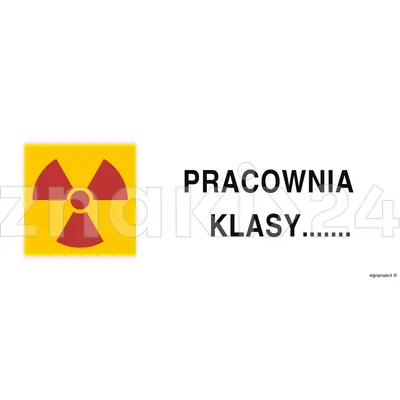 Znak ostrzegawczy do oznakowania pracowni z otwartymi źródłami promieniotwórczymi - Promieniowanie - KA011