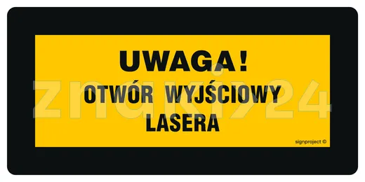 Uwaga! Promieniowanie laserowe przy otwarciu - Znak BHP, laser - KB004