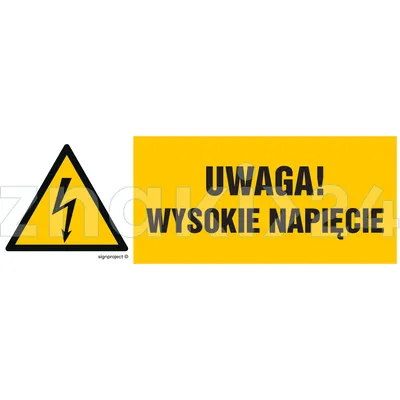 Uwaga wysokie napięcie - Znak elektryczny - HB016