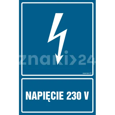 Napięcie 230 V - Znak elektryczny - HG008