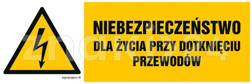 Niebezpieczeństwo dla życia przy dotknięciu przewodów - Znak elektryczny - HB007