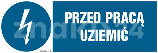 Przed pracą uziemić - Znak elektryczny - HF005