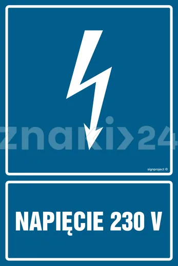 Napięcie 230 V - Znak elektryczny - HG008