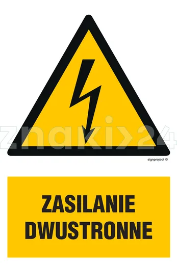 Zasilanie dwustronne - Znak elektryczny - HA017