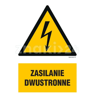 Zasilanie dwustronne - Znak elektryczny - HA017