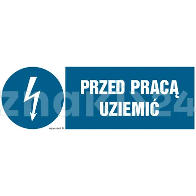 Przed pracą uziemić - Znak elektryczny - HF005