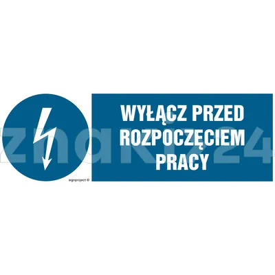 Wyłącz przed rozpoczęciem pracy - Znak elektryczny - HF002