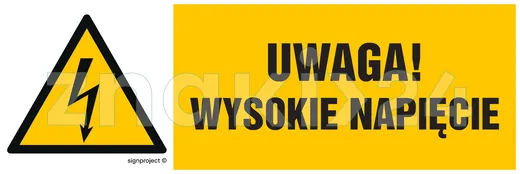 Uwaga wysokie napięcie - Znak elektryczny - HB016