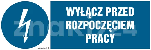 Wyłącz przed rozpoczęciem pracy - Znak elektryczny - HF002