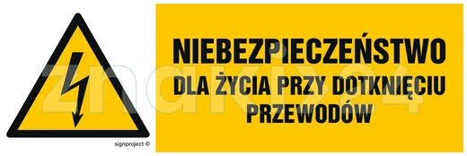 Niebezpieczeństwo dla życia przy dotykaniu urządzeń elektrycznych - Znak elektryczny - HB006