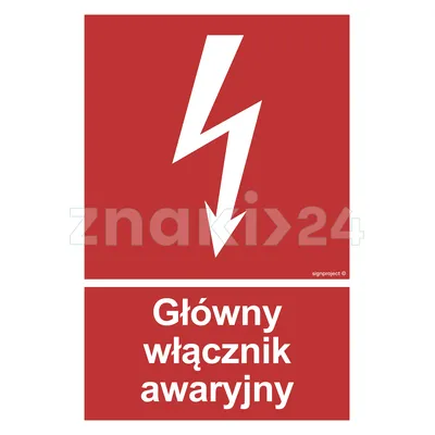 Główny włącznik awaryjny - Znak przeciwpożarowy - BC035