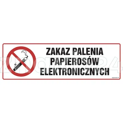 Zakaz palenia papierosów elektronicznych - Znak ostrzegawczy. Znak informacyjny - NC090