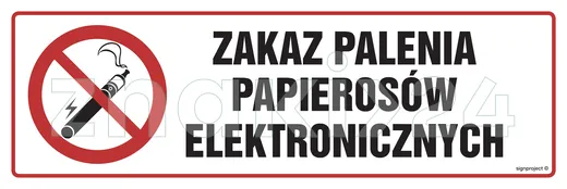 Zakaz palenia papierosów elektronicznych - Znak ostrzegawczy. Znak informacyjny - NC090