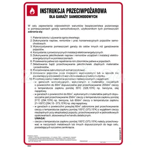 Instrukcja przeciwpożarowa dla garaży samochodowych - Instrukcja Przeciwpożarowa. Instrukcja Ppoż - DB022