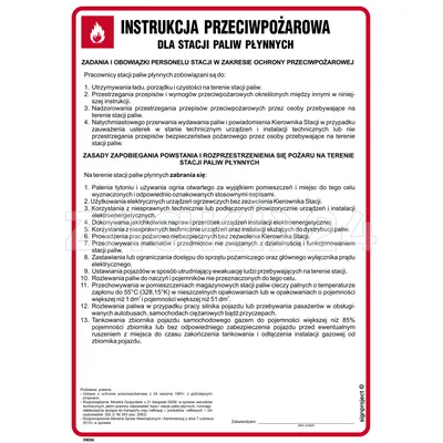 Instrukcja przeciwpożarowa dla stacji paliw płynnych - Instrukcja Przeciwpożarowa. Instrukcja Ppoż - DB006