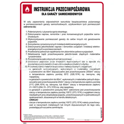 Instrukcja przeciwpożarowa dla garaży samochodowych - Instrukcja Przeciwpożarowa. Instrukcja Ppoż - DB022