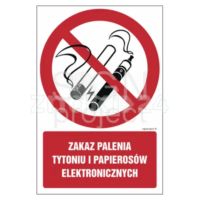 Zakaz palenia tytoniu i papierosów elektronicznych - Znak BHP - GC077