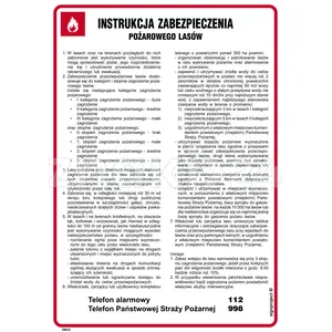 Instrukcja zabezpieczenia przeciwpożarowego lasów - Instrukcja Przeciwpożarowa. Instrukcja Ppoż - DB033