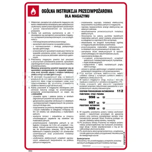 Ogólna instrukcja przeciwpożarowa dla magazynu - Instrukcja Przeciwpożarowa. Instrukcja Ppoż - DB026