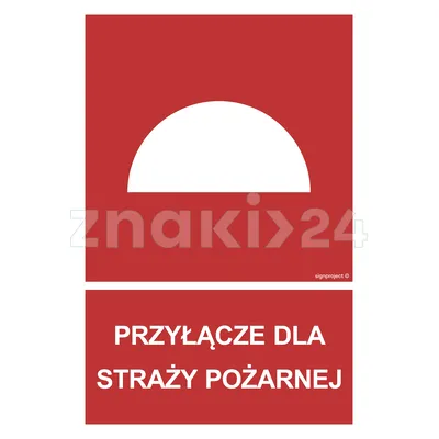 Przyłącze dla straży pożarnej - Znak przeciwpożarowy - BB023