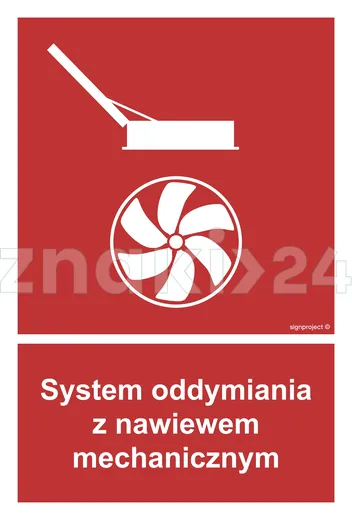 System oddymiania z nawiewem mechanicznym - Znak przeciwpożarowy - BC060