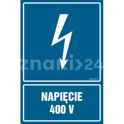 Napięcie 400 V - Znak elektryczny - HG059