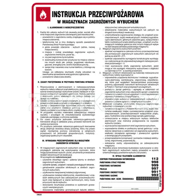 Instrukcja przeciwpożarowa w magazynach zagrożonych wybuchem - Instrukcja Przeciwpożarowa. Instrukcja Ppoż - DB025