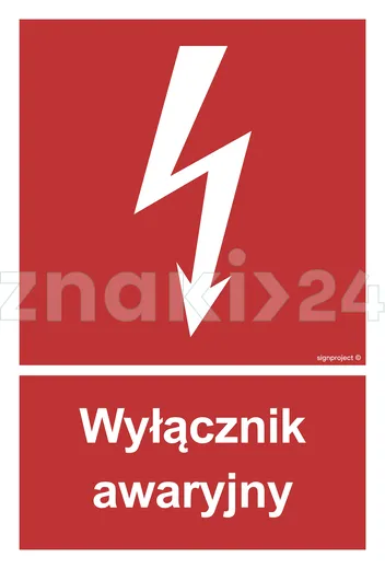 Wyłacznik awaryjny - Znak przeciwpożarowy - BC034