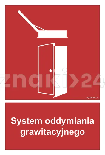 System oddymiania grawitacyjnego - Znak przeciwpożarowy - BC059