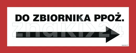 Do zbiornika ppoż. w prawo - Znak przeciwpożarowy - BC137