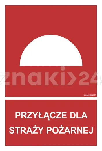 Przyłącze dla straży pożarnej - Znak przeciwpożarowy - BB023