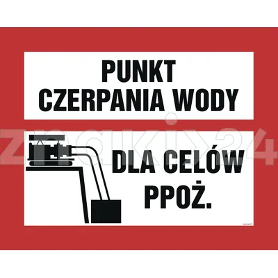 Punkt czerpania wody dla celów ppoż - Znak przeciwpożarowy - BC141