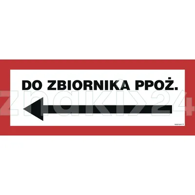 Do zbiornika ppoż. w lewo - Znak przeciwpożarowy - BC135