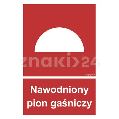 Nawodniony pion gaśniczy - Znak przeciwpożarowy - BC046