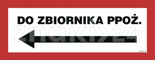 Do zbiornika ppoż. w lewo - Znak przeciwpożarowy - BC135